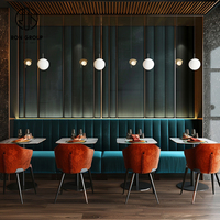 Banquette Courbe en Marbre Demi-Cercle pour Café et Restaurant, Ensemble Table-Chaise, Mobilier de Banquette Canapé