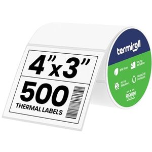 4x3 direct thermal labeling–500 labels/<b>roll</b>, product and inventory barcode labels - Product Image 1