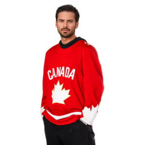 Maillot de hockey sur glace personnalisé avec logo, manches longues, imprimé à l'écran, coton et polyester, souvenir du Canada, uniforme de hockey sur glace - Product Image 2