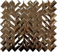 El diseño en forma de V de acero inoxidable y bronce con mosaico de metal es adecuado para paredes interiores