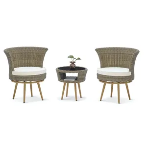 Moderne und modische Art Outdoor PE Rattan-Stuhl und Tisch-Set komfortables haltbares Material Gartenmöbel