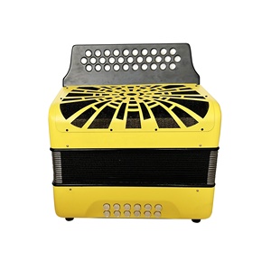 Acordeón Diatónico Profesional SEASOUND JB3112D de 31 Botones y 12 Bajos, Color Amarillo, Hecho de Madera - Product Image 1