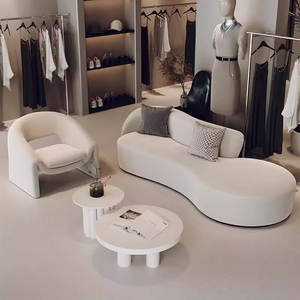 Petit ensemble design <span class=keywords><strong>canapé</strong></span> sectionnel pour magasin de vêtements pour femmes Salon de beauté bureau zone de réception en forme d'arc avec remplissage en éponge - Product Image 6