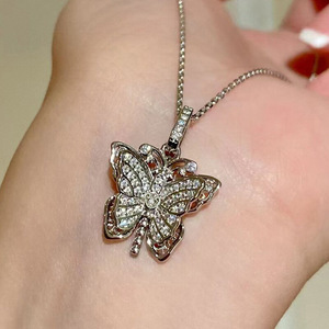 Collana con Ciondolo a Farfalla a Doppio Strato per Donne, Stile Delicato e Fatato, Catena a O, Gioielli alla Moda - Product Image 5