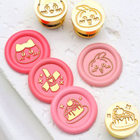 Sceau à cire de haute qualité, série de motifs de dessins animés de 15 mm, petit diable, petit gâteau, os de poisson