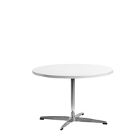 Table d'appoint moderne minimaliste en bois blanc avec base en acier inoxydable poli à 4 étoiles et plateau élégant pour salon ou bureau