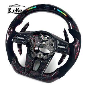 Volant de course à fond plat en carbone forgé rouge LED avec palettes de changement de vitesse pour <span class=keywords><strong>KIA</strong></span> Forte K5 KX5 <span class=keywords><strong>GT</strong></span> <span class=keywords><strong>GT</strong></span> <span class=keywords><strong>Line</strong></span> 2021 2025 - Product Image 3