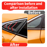 Persiennes arrière ABS pour 2016-2019 Civic X hayon facile à installer en Fiber de carbone Look garniture extérieure de voiture accessoires extérieurs