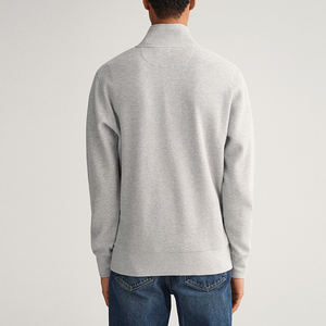 <span class=keywords><strong>Felpa</strong></span> da Uomo Pullover Personalizzata Nera <span class=keywords><strong>Oversize</strong></span> a Nido d'Ape con <span class=keywords><strong>Zip</strong></span> a 1/4 e Collo a Imbuto - Product Image 3