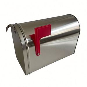 กล่องเก็บของตกแต่งคริสต์มาส กล่องของขวัญเด็ก กล่องจดหมายโลหะขนาดเล็ก DIY พร้อมธงสีแดง - Product Image 1