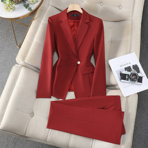Women's Suit Set Solid Color Satin Anti-Wrinkle Casual Work Uniform 2025 Autumn New Style - Product Image 2