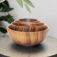 Ensemble de plats et de bols en bois d'acacia et d'olivier de haute qualité, de différents styles, pour la pâte, la salade, les bougies