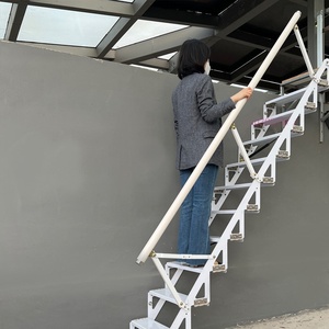 <span class=keywords><strong>Escalera</strong></span> <span class=keywords><strong>Plegable</strong></span> Moderna de Acero Inoxidable para Uso Doméstico, <span class=keywords><strong>Escalera</strong></span> Interior para Loft o Dúplex, <span class=keywords><strong>Escalera</strong></span> para Apartamentos Pequeños, para Interiores y Exteriores - Product Image 3