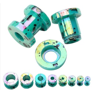 Alisouy 1 Cặp khuyên tai mở rộng cơ thể vít Acrylic trở lại thịt đường hầm Tai cắm cáng 2-12mm in ấn Tai Studs cắm - Product Image 5