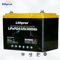 Batterie LiFePO4 rechargeable 12,8V 300AH Grade A 6000 cycles à décharge profonde pour VR avec BMS intelligent RS485, borne M8, CE RoHS IP67, OEM ODM