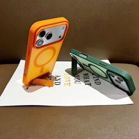 Étui de luxe givré avec support de charge sans fil pour iPhone 18 17 16 Pro Max, coque magnétique antichoc effet seconde peau avec boîte