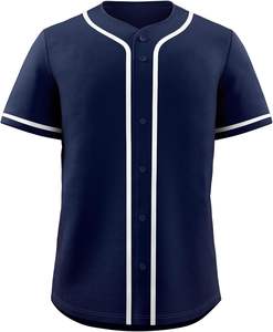 Chemise à manches courtes col en V maillot de Baseball vierge pour hommes chemises boutonnées décontractées à manches courtes uniforme de sport d'équipe active - Product Image 2