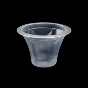 Custom Diameter Phi 48mm Disposable Pp Transparent Cup With Round Bottom and Inner Pentagon For Jelly Pudding Food Packaging Cup