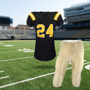 Ensemble de maillots de football américain personnalisés unisexe sans manches col en V imprimé numériquement sur le devant respirant anti-humidité en maille 100% - Product Image 4
