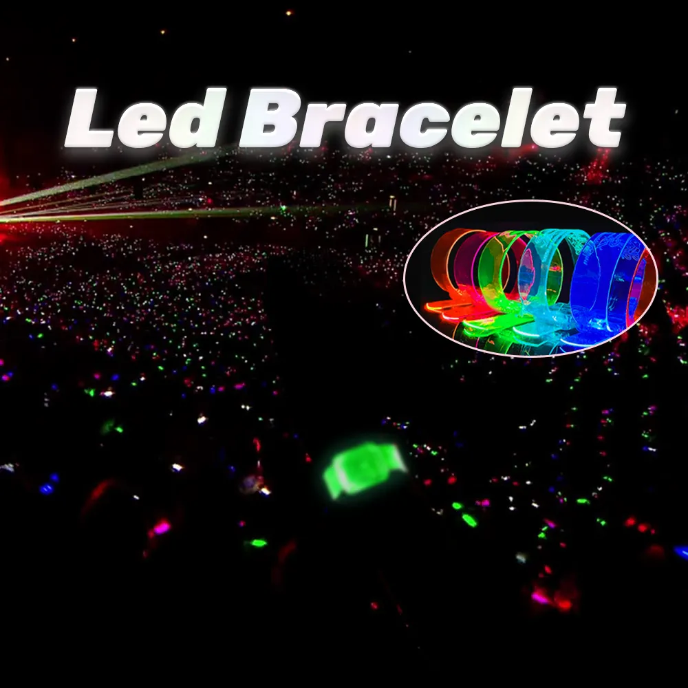 Led Light Up Bracelet Toys Blinking Led Bracelet Custom Led Flashing Sound Activated Bracelet