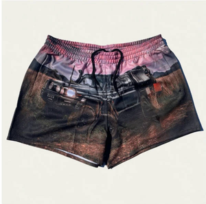カスタム昇華トラック運転手先住民ヴィンテージアボリジニメンズポケット付きフーティショーツチームトレーニングポケット付きラグビーショーツ - Product Image 2