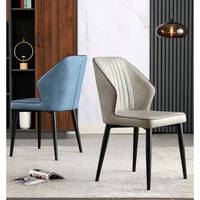 Chaises de salle à manger rembourrées en tissu velours, style nordique moderne, pour hôtel, cuisine et restaurant, vente en gros à prix abordable