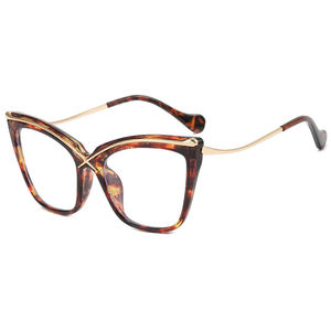 HISTORIA <span class=keywords><strong>2023</strong></span> nueva moda "<span class=keywords><strong>X</strong></span>" Ojo de gato gafas ópticas MARCO DE Metal Anti luz azul bloqueo gafas mujeres Retro gafas de ordenador - Product Image 5