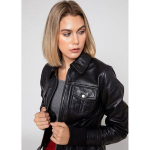 Giacca in Pelle di Agnello Reversibile da Donna Annalise, Logo Personalizzato, Trapuntata e Ricamata, Poliestere, Autunno Primavera, 3XL - Product Image 2