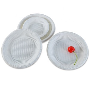 China supplier custom cornstarch PLA Plastic Round Plates disposable plastic plates