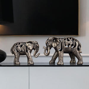 Stile europeo retrò <span class=keywords><strong>elefante</strong></span> statua eco-friendly ornamento di animale cavo in resina artigianato per la casa soggiorno per il riscaldamento della casa - Product Image 2