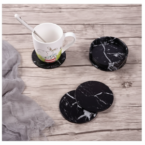 Handmade Black Marble Coasters Check Design Set Of 4 pcs - Product Image 1
