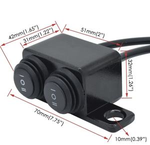 Pièces de moto, support de rétroviseur de moto en alliage d'aluminium, interrupteur double trois positions, interrupteur de puissance pour phare et projecteur, faisceau bas/loin - Product Image 4