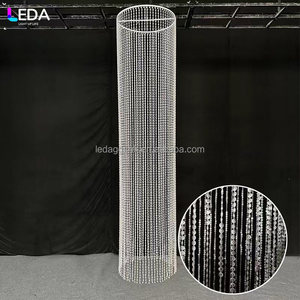 LEDA Rideau de perles de cristal cylindrique transparent pour plafond de salle de banquet, idéal pour mariages et événements - Product Image 4