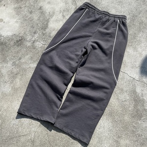 Premium Cotton Straight Leg Sports Pants Oversized <b>Jogger</b> <b>Stack</b> Sweatpants Heavyweight French Terry Flared Baggy Sweatpants Men - Product Image 2