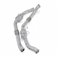 Pipa Depan Performa Tinggi Tanpa Lampu Kegagalan Mesin untuk Porsche Panamera 971 2.9T 2019+ High Flow SS304 Upgrade Mobil Balap