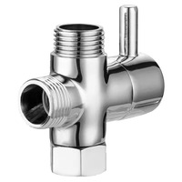 Distributeur d'eau en cuivre à ouverture rapide, anti-fuite, vanne de conversion de douche à trois voies, une entrée deux sorties, design minimaliste moderne