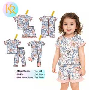 Tutina in Bambù Organico e Spandex Kerui per Neonate e Bambine, Pigiama con Chiusura a Zip per Primavera, ODM 6-9 9-<span class=keywords><strong>12</strong></span> <span class=keywords><strong>Mesi</strong></span> - Product Image 1