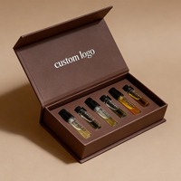 Set Penemuan Parfum Minyak Atsiri 6-Paket Kustom 3ml & 5ml dengan Kotak Magnetik Flip-Top dan Kemasan Botol Semprot Berlogo Foil