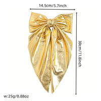 Élégante Pince à Cheveux Nœud Papillon Longue en Alliage Or et Argent pour Filles, Décoration de Cheveux pour Fêtes et Cérémonies