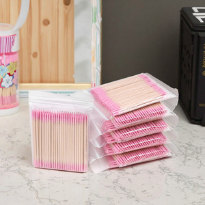 Aijie duy nhất Lash dùng một lần thấm nước lông mi chăm sóc nha khoa gốc <span class=keywords><strong>Applicator</strong></span> bằng gỗ tip hình xăm tăm bông Stick nhọn nụ 10cm - Product Image 1