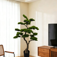 Künstlicher Plastik-Bonsai-Kiefernbaum mit Realistischen Blättern und Stamm Groß für Heim Büro Wohnzimmer Empfangstheke Dekoration