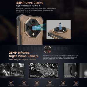 Ulefone เกราะ X16 <span class=keywords><strong>Pro</strong></span> โทรศัพท์8GB + 256GB ของแท้, โทรศัพท์มือถือทนทานมองเห็นกลางคืน6.56นิ้ว Android 15 MediaTek dimensity OCTA Core ภาษาอังกฤษ - Product Image 2