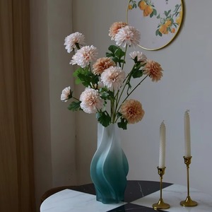 High Quality Artificial Dahlia Flowers 3 <b>Branches</b> Red Silk Cloth Artificial Flowers <b>for</b> Wedding Home Party <b>Decoration</b> - Product Image 5