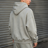 Ensemble sweat à capuche et pantalon de survêtement personnalisé pour homme, broderie appliquée, effet vieilli, coupe oversize ample, en molleton de coton lourd, style streetwear
