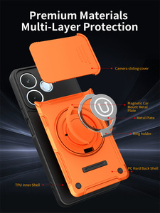 Étui antichoc double couche en TPU+PC avec cache-caméra coulissant et béquille intégrée pour <span class=keywords><strong>HUAWEI</strong></span> Pura 90/Honor 600/X6d - Product Image 4