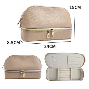 Borsa da viaggio <span class=keywords><strong>in</strong></span> <span class=keywords><strong>pelle</strong></span> sintetica con cerniera cosmetica di grande capacità borsa portatile di <span class=keywords><strong>produzione</strong></span> personalizzata - Product Image 4