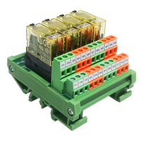 Module de relais miniature scellé DPDT 8A à 4 canaux 2CO RJ2S avec montage sur rail DIN