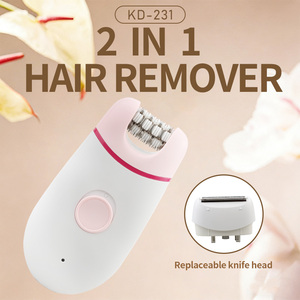 Keda 2-in-1 Rechargeable Lady Hair Shaver & Electric Woman Epilator Women Arm Hair Trimmer with USB Charging Free OEM LOGO