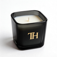Pot à bougie vide personnalisé pour la fabrication de bougies, 5oz 8oz 10oz, mini pot carré unique en verre ambré de luxe irisé avec boîte