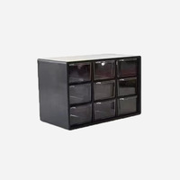 Armoire de rangement en plastique NFS à 9 tiroirs, boîte de rangement rectangulaire de style mini-tiroir 18,8x9,5x12 cm, organiseur de bureau pour fournitures de bureau